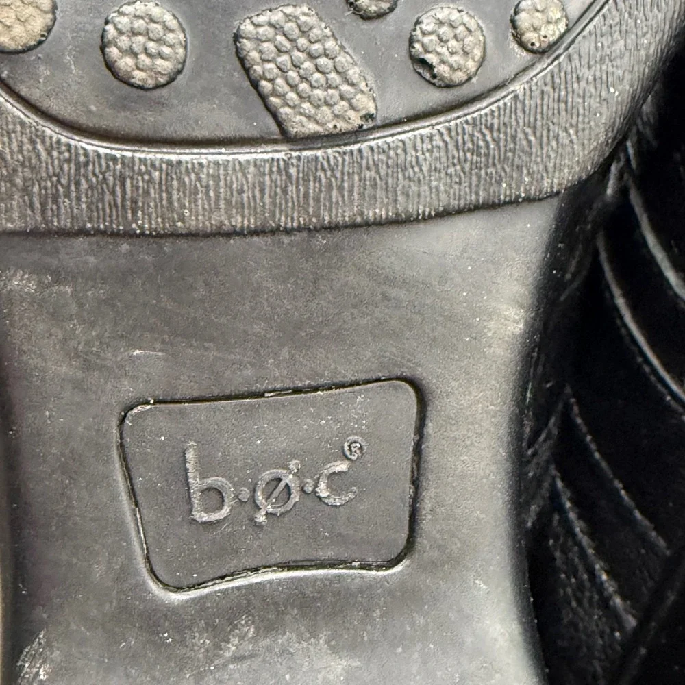 b.o.c.‎ Concept Leather Wedge Loafers 10M Black Minimalist Professional C78203